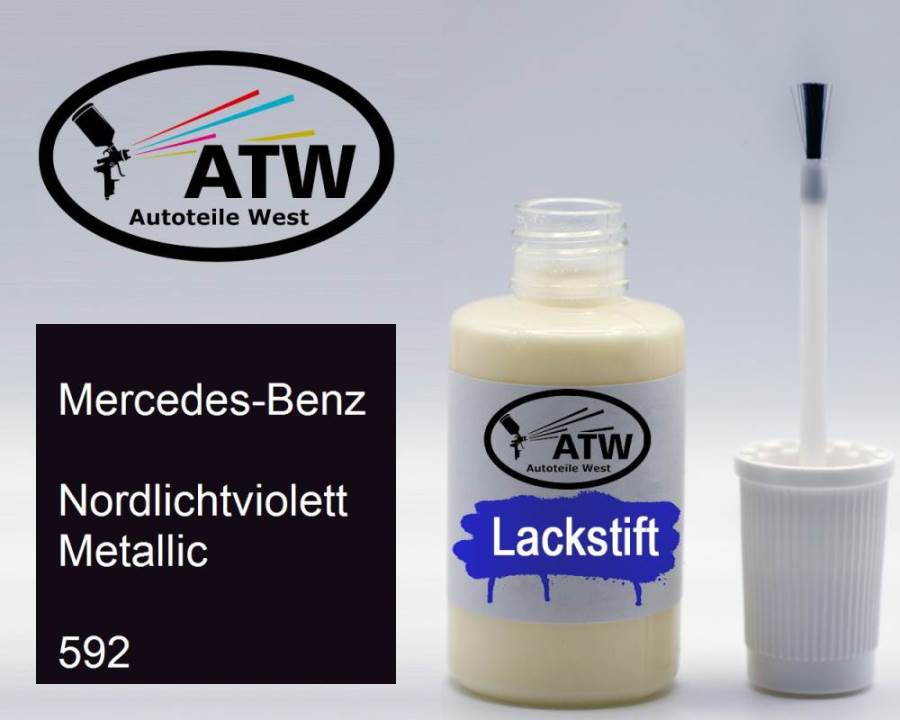 Mercedes-Benz, Nordlichtviolett Metallic, 592: 20ml Lackstift, von ATW Autoteile West.